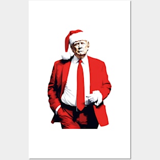 Trump in red suite as Santa Posters and Art